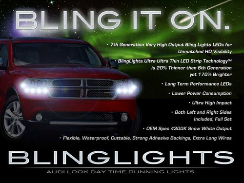 LED DRL Head Lights Strips Daytime Running Lamps for Dodge Durango