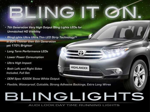 2011 2012 2013 Toyota Kluger LED Strip Day Time Running Lights Head Lamps Headlights Headlamps DRLs