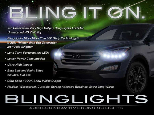 Hyundai Santa Fe LED DRL Head Light Strips Daytime Running Lamps (all years)