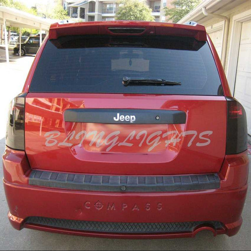 Tinted Taillight Protective Overlay Film Covers for 2007-2017 Jeep Compass