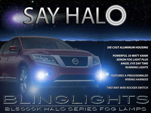 LED Blue Halo Angel Eye Fog Lights Lamps for 2013-2021 Nissan Pathfinder R52