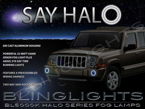 LED Halo Fog Lights for 2006 2007 2008 2009 2010 Jeep Commander