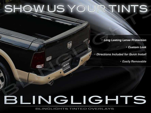 2009-2012 Dodge Ram Tinted Tail Lamp Light Overlays Kit Smoked Film Protection