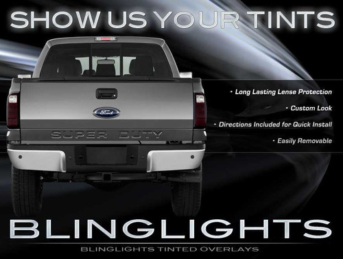 Ford F250 Super Duty Tinted Tail Light Lamp Overlay Kit F-250 Smoked Film Protection