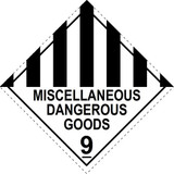 Miscellaneous Dangerous Goods 9 (With text) 100mm perm paper
