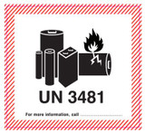 Battery Caution Label UN 3481 