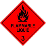 Flammable Liquid 3 50mm perm paper