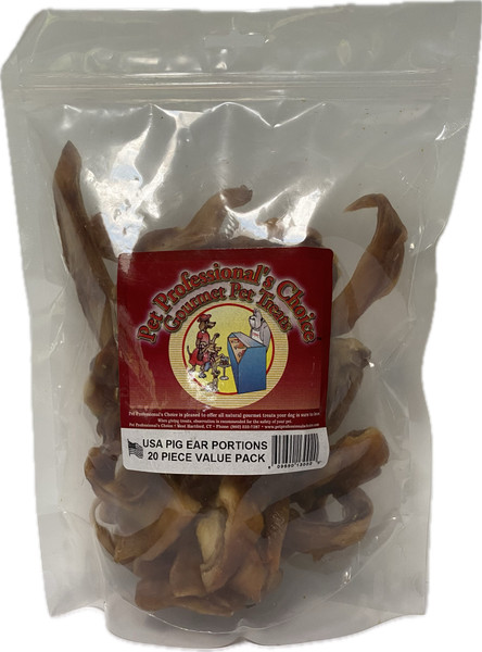 USA Pig Ear Portions - 20 piece value pack