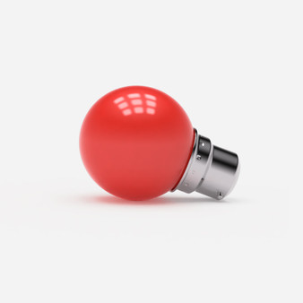 G45 Golf Ball Shape Shatterproof Festoon Lamp, Red, B22