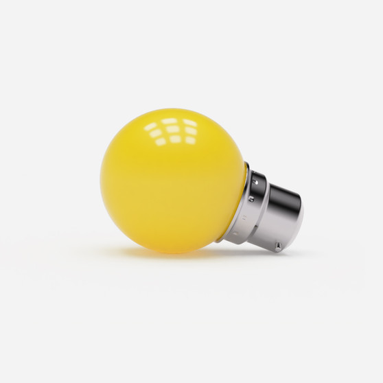 G45 Golf Ball Shape Shatterproof Festoon Lamp, Yellow, B22