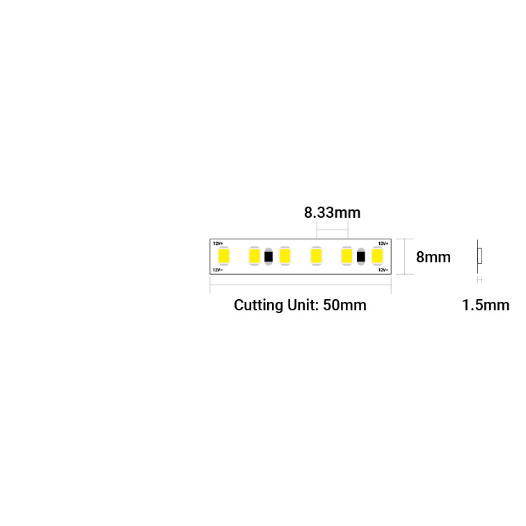 Essential Series LED Tape, 120 LEDs p/m, 9.6w p/m, 6000K, 50 Metre Reel, 12V  - Tagra Lighting