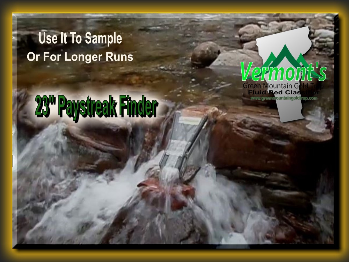 23" clear fluid bed gold sluice with removable capture tray