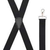 1.5 Inch Wide X-BACK Trigger Snap Suspenders - BLACK