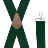 HUNTER GREEN 2 inch X-Back Suspenders- Trigger Snap