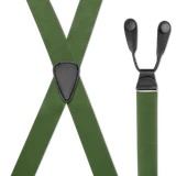 Oliv Green 1.5-Inch Elastic X-Back Suspenders - Button On Ears