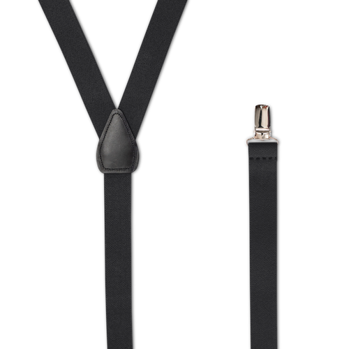 1 Inch Wide (Y-Back) Clip Suspenders - BLACK