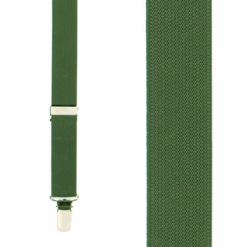 1 Inch Wide Clip Suspenders (X-Back) - BRIGHT OLIVE