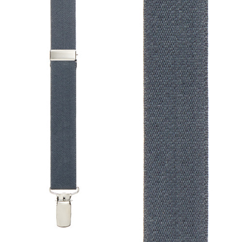 1 Inch Wide Clip Suspenders (X-Back) - DARK GREY