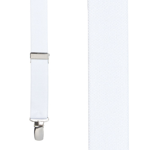 1 Inch Wide Clip Suspenders (X-Back) - WHITE