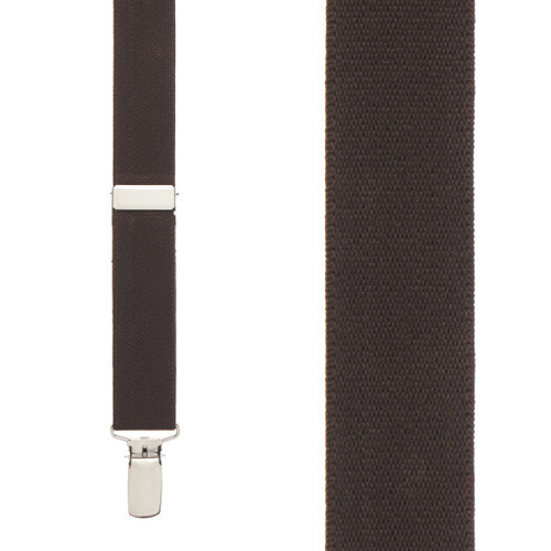 1 Inch Wide Clip Suspenders (Y-Back) - BROWN