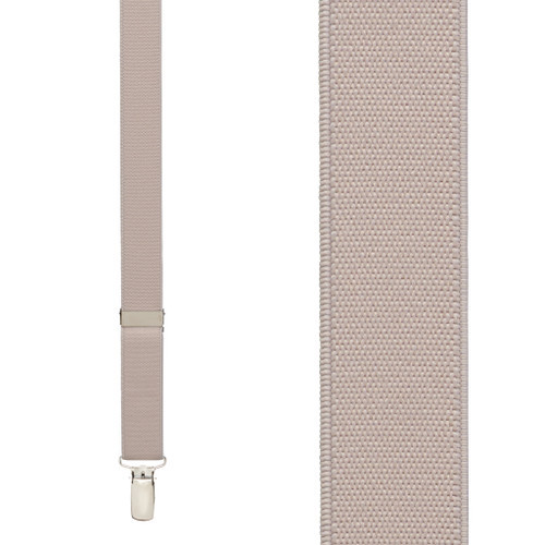 1 Inch Wide Clip Suspenders (Y-Back) - CHAMPAGNE