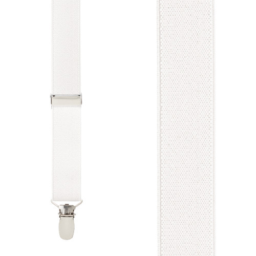 1 Inch Wide Clip Suspenders (Y-Back) - IVORY