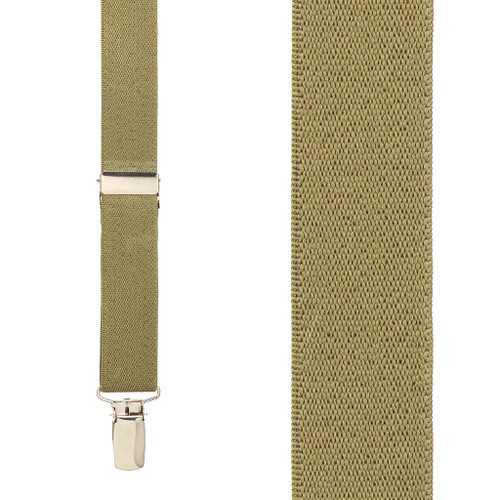 1 Inch Wide Clip Suspenders (Y-Back) - TAN