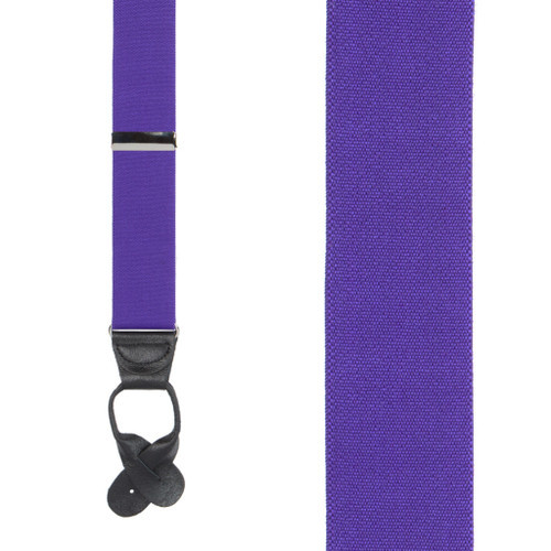 1.5 Inch Wide Button Suspenders - PURPLE