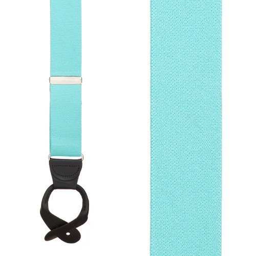 1.5 Inch Wide Button Suspenders - TIFFANY BLUE