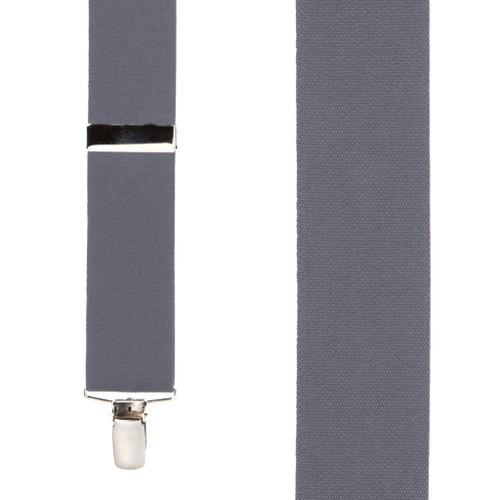 1.5 Inch Wide Clip Suspenders - DARK GREY
