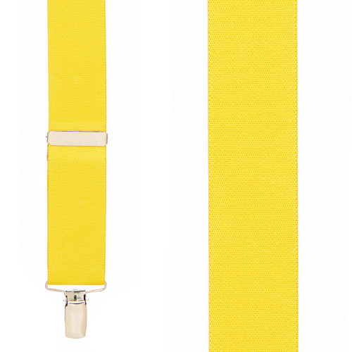 1.5 Inch Wide Clip Suspenders - YELLOW