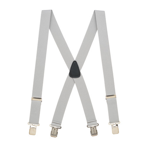 1.5 Inch Wide Construction Clip Suspenders - LIGHT GREY