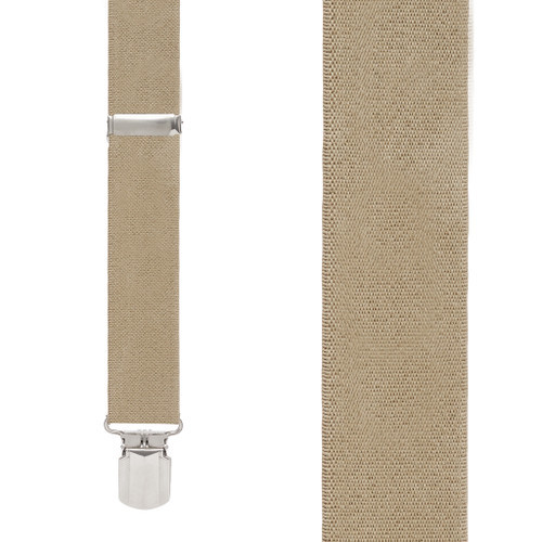 1.5 Inch Wide Construction Clip Suspenders - TAN