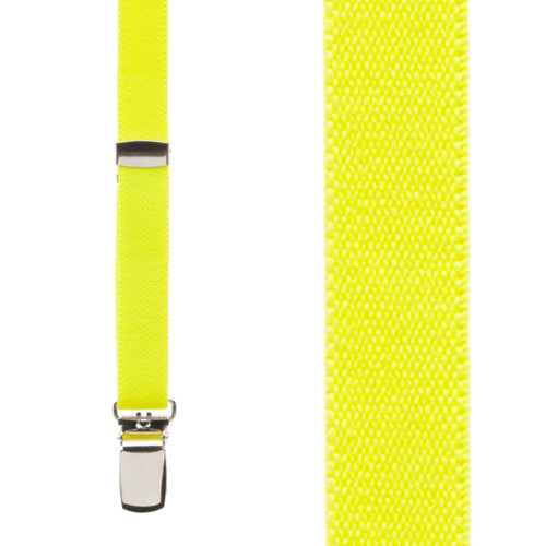 1/2 Inch Wide Skinny Suspenders - NEON YELLOW