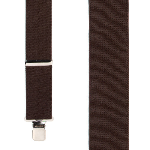 2 Inch Wide Clip Suspenders - BROWN