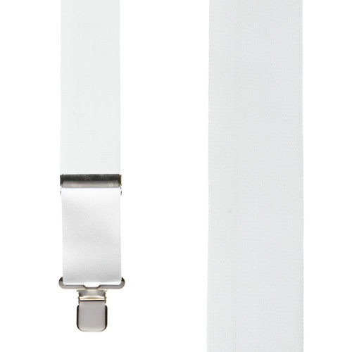 2 Inch Wide Construction Clip Suspenders - WHITE