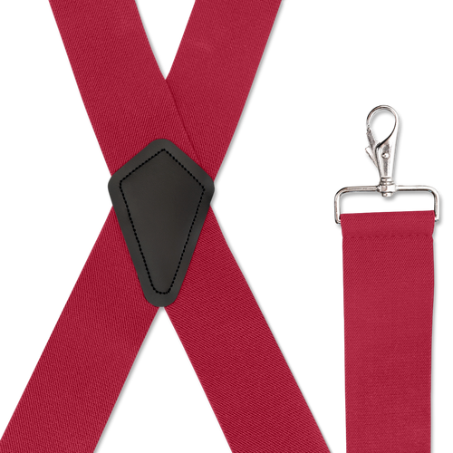 RED 2 inch X-Back Suspenders - Trigger Snap