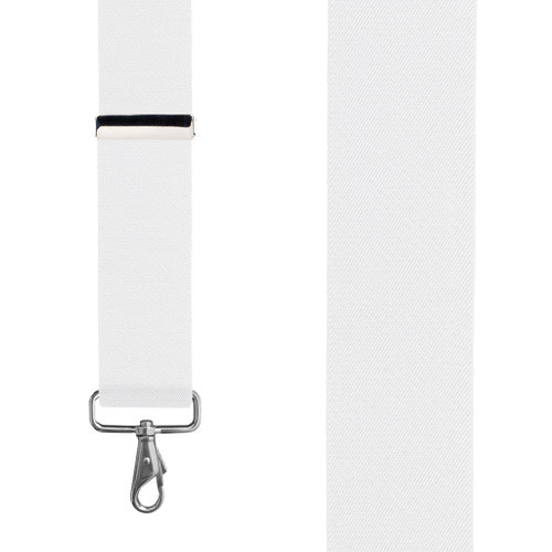 2 Inch Wide Trigger Snap Suspenders - WHITE