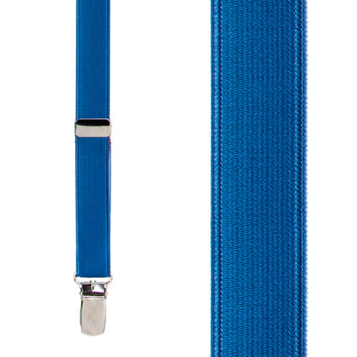 3/4 Inch Wide Thin Suspenders - POWDER BLUE (Satin)