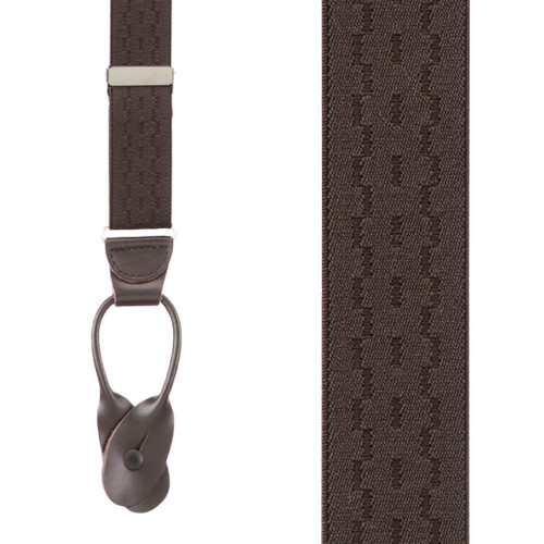 BROWN Jacquard New Wave Suspenders - Button