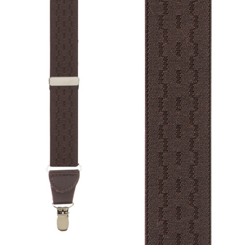 BROWN Jacquard New Wave Suspenders - Clip