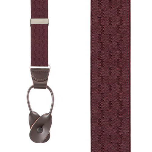 BURGUNDY Jacquard New Wave Suspenders - Button