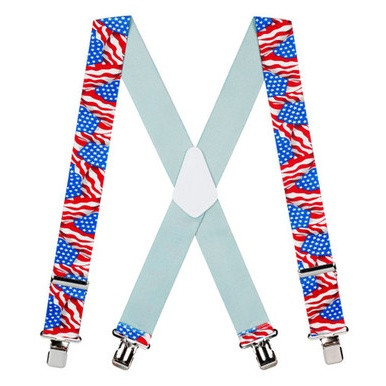 Flag Suspenders - AMERICAN, Construction Clip