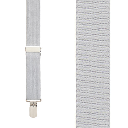 LIGHT GREY 1-Inch Small Pin Clip Suspenders