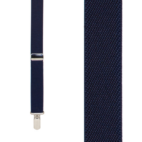 NAVY 1-Inch Small Pin Clip Suspenders