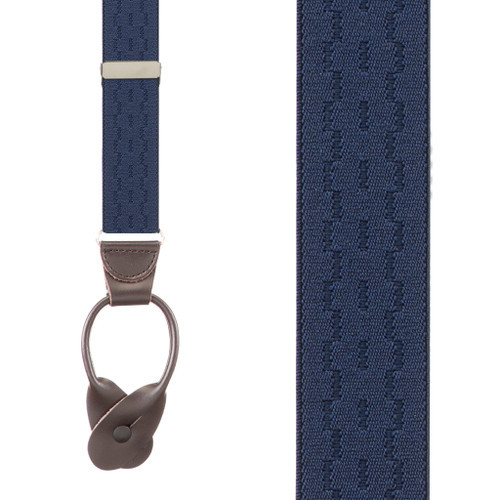 NAVY Jacquard New Wave Suspenders - Button