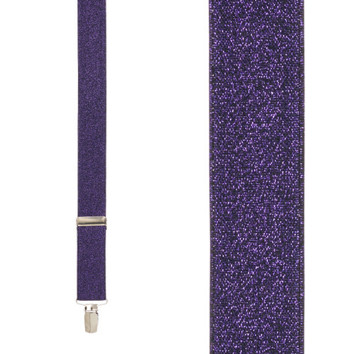 Purple Glitter Suspenders - 1 Inch Wide