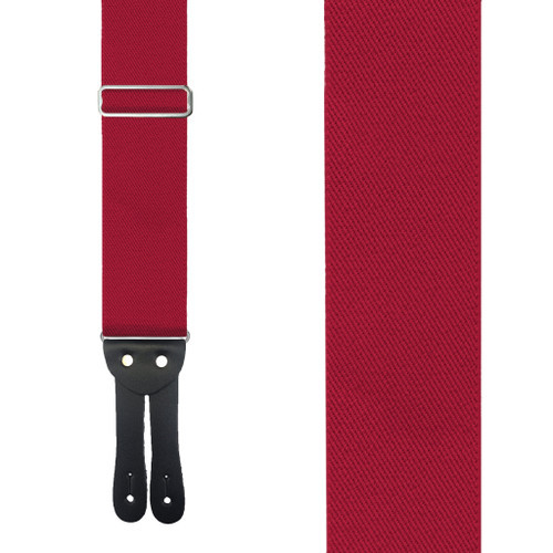 Button Logger Suspenders - 2-Inch Wide - RED