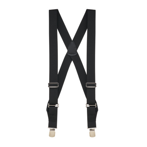 Black Side Clip Suspenders, 1 Inch Wide - Finger Clip