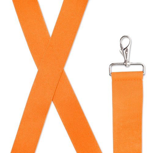 ORANGE 2 inch X-Back Suspenders, Cross Sewn - Trigger Snap